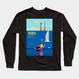 Dubai city poster Long Sleeve T-Shirt